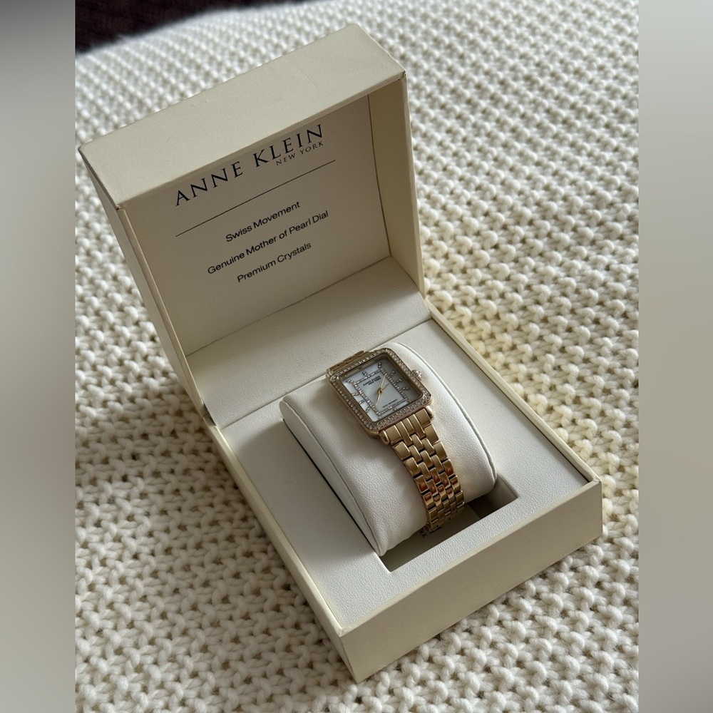 Anne Klein Gold-Tone Rectangular Watch